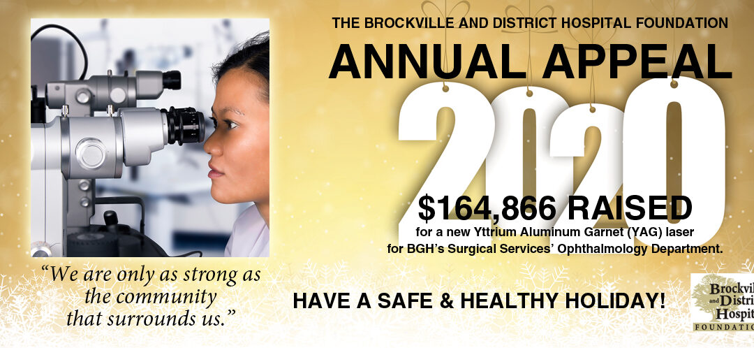 The Brockville & District Hospital Foundation Raises Over $164,866 for Eye Care at Brockville General Hospital Through Their Annual Appeal