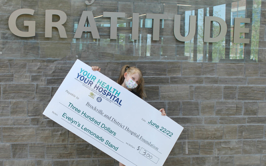 Six-Year-Old Evelyn Galway-Peters Raises $300 Via Her Lemonade Stand to Go Towards the Purchase of an MRI for Brockville General Hospital